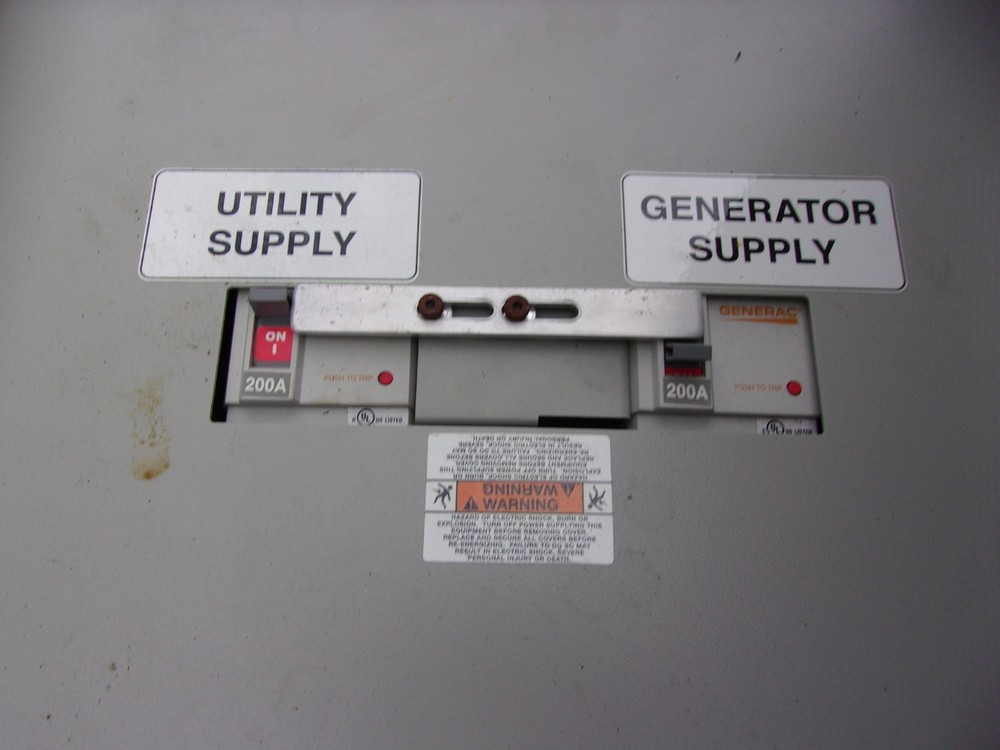 Used 1PH 240V 200A Generac Manual Transfer Switch