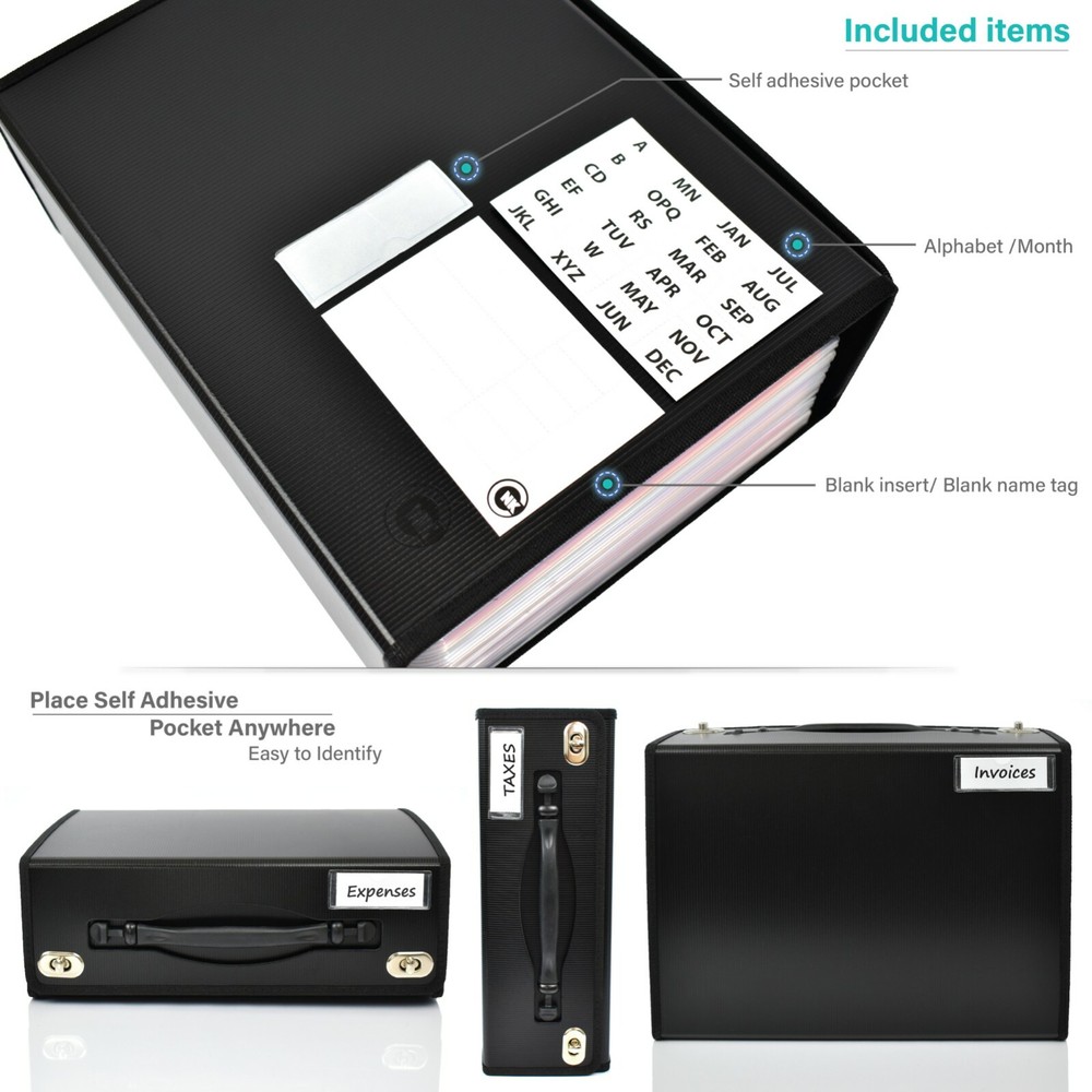 Accordian file folder organizer Expanding File folder Document holder file box