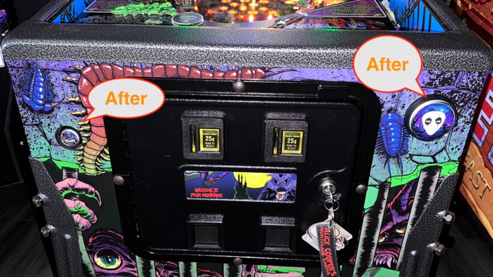 Alice Cooper's Nightmare Castle Pinball Start Button Launch Button Mod
