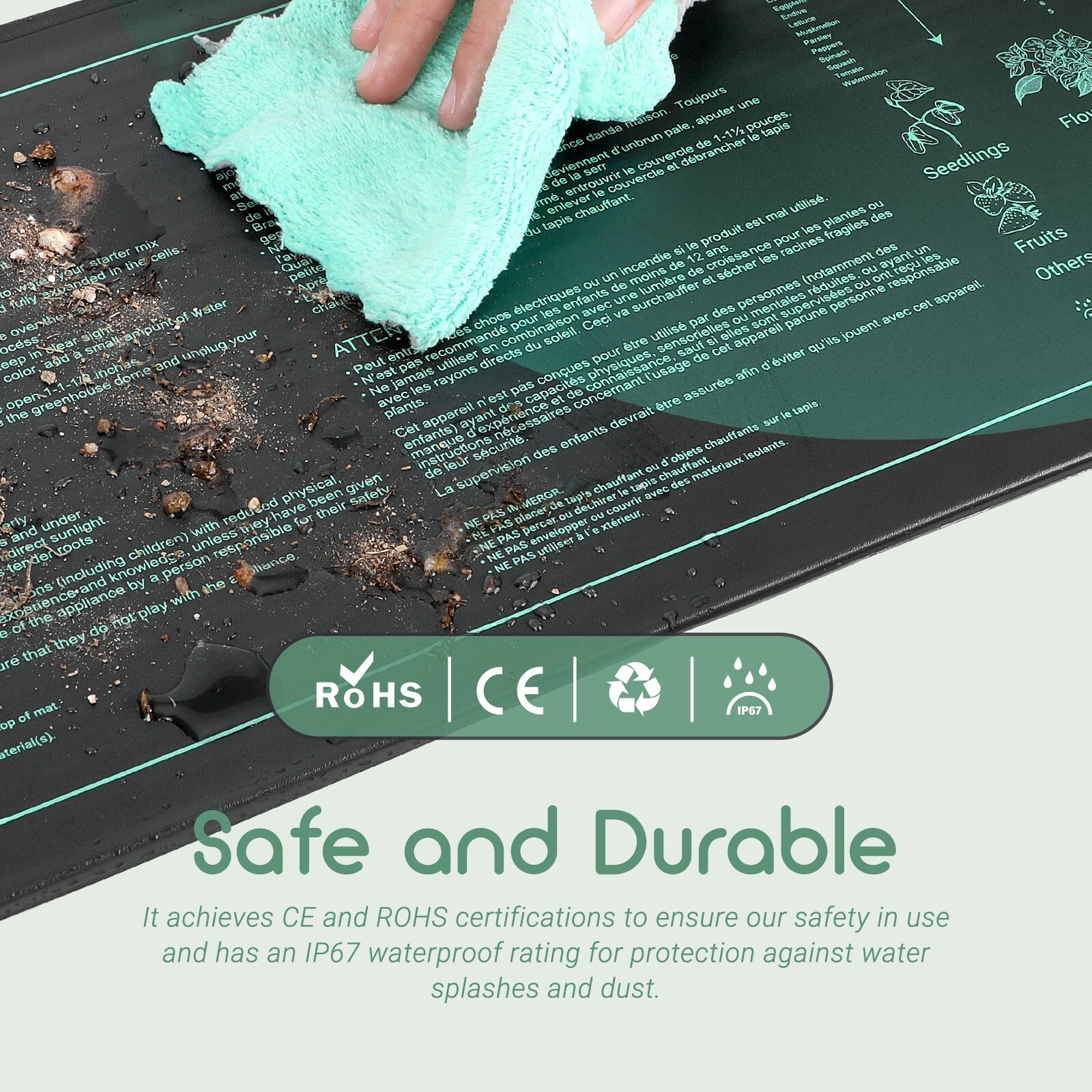 Seedling Mat With Heat Controller Germination MET Certified Plants Heating Pad