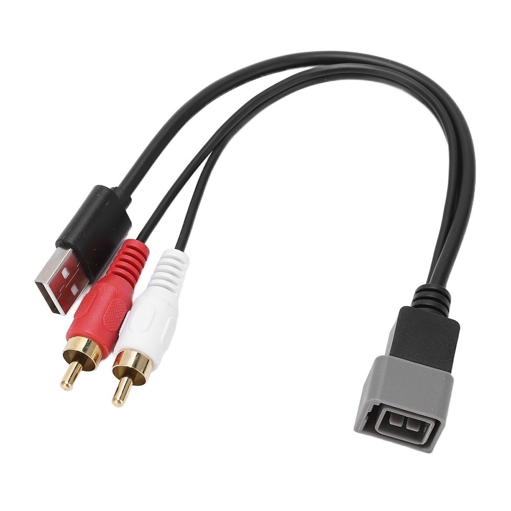 23cm/9.06in 8Pin Car Audio USB RCA Adapter Cable Replacement