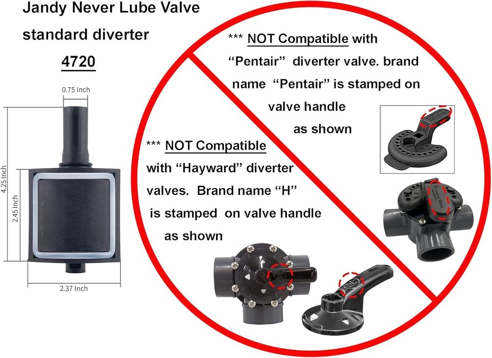 Replacement Diverter Valve Kit for Jandy - 4720 - Enhanced Pool Efficiency