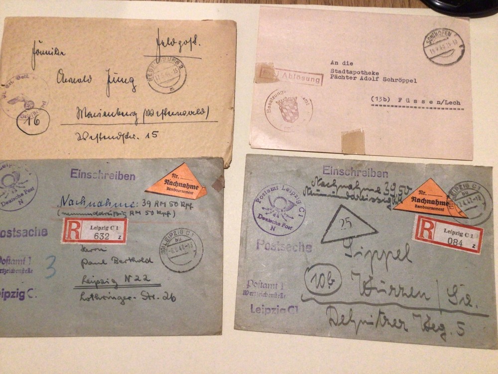 Germany  1940’s Official  covers 4 items  Ref A502