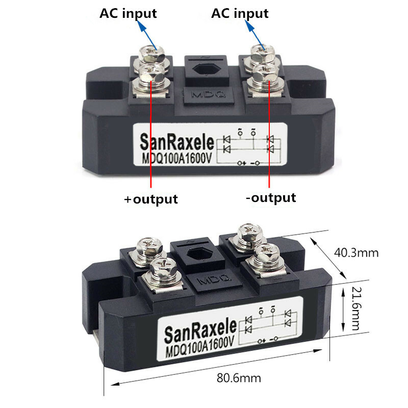 Single-phase bridge rectifier module MDQ100A1600V 60A~1000A