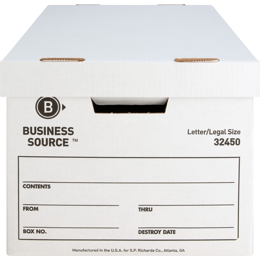 Business Source BSN32450 Storage Box Stackable 10x12x15 White