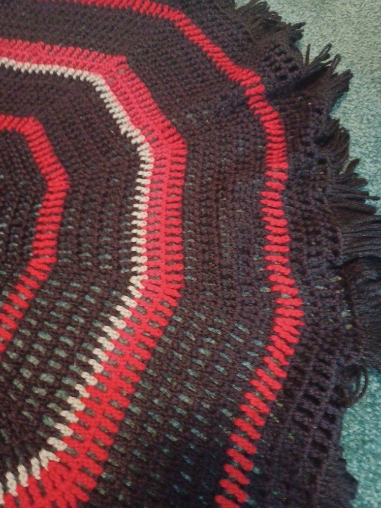 Handmade Circular Chochet Throw Couch Blanket 35"
