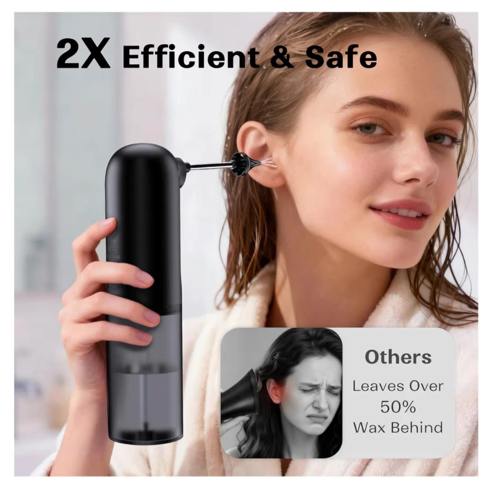 Electric Ear Wax Removal Retractable Water Ear Wax Cleaner Kit 4 Pressure Modes