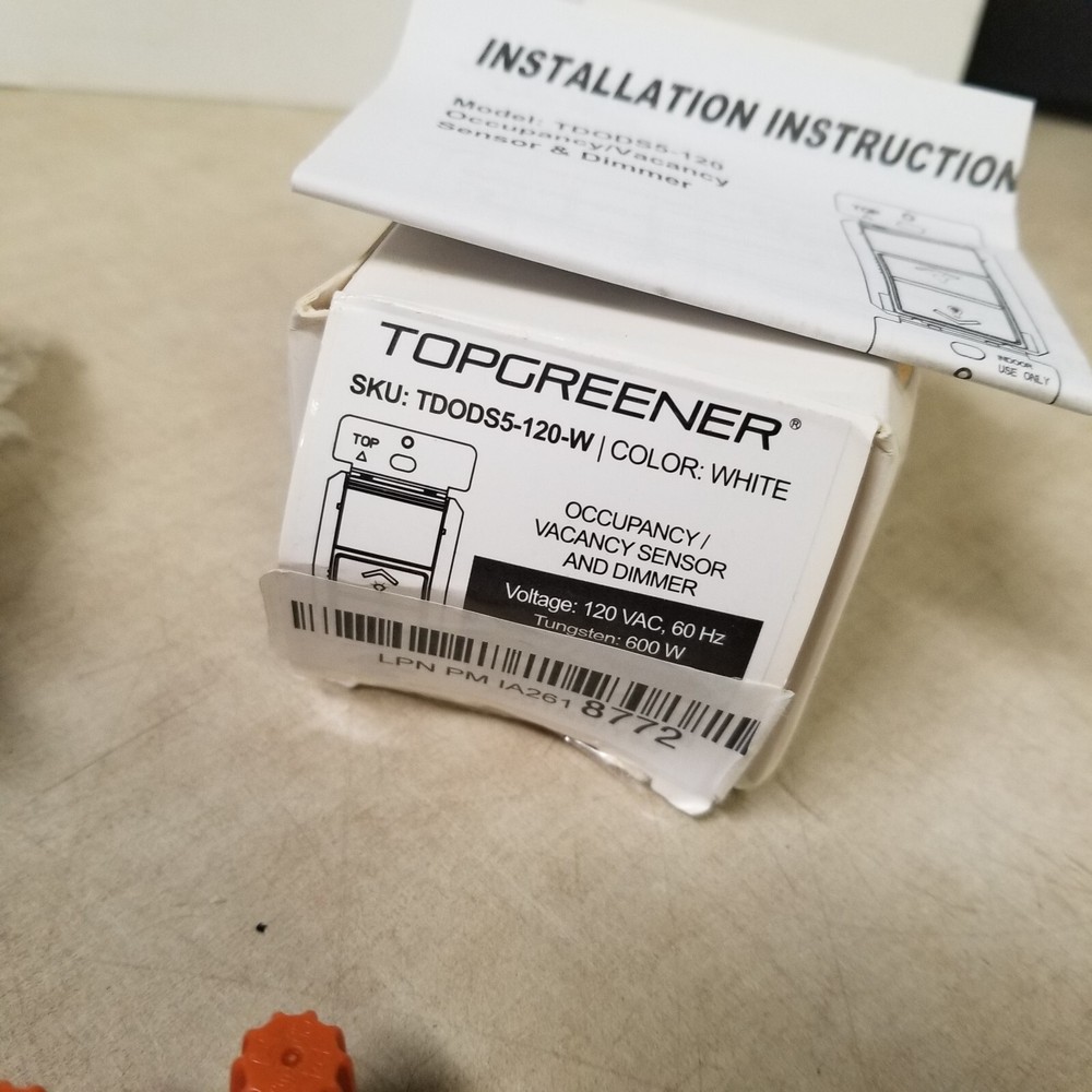 TOPGREENER TDOS5-W Motion Sensor Light Switch, PIR Sensor Switch