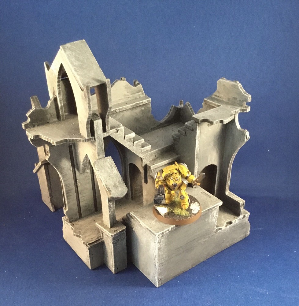 Warhammer 40k Terrain CNC Workshop Imperial ruins Corner section MIB