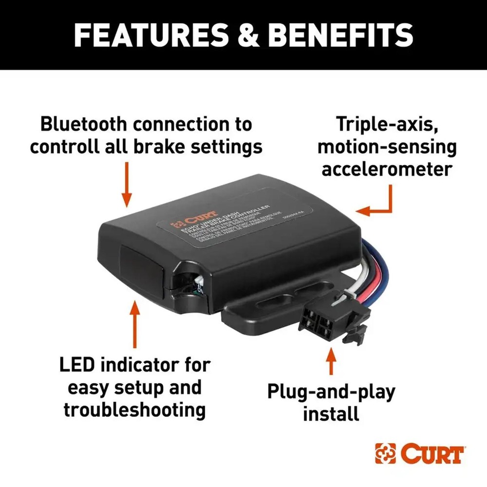 Curt Echo Under-Dash Trailer Brake Controller Bluetooth Smartphone Connection
