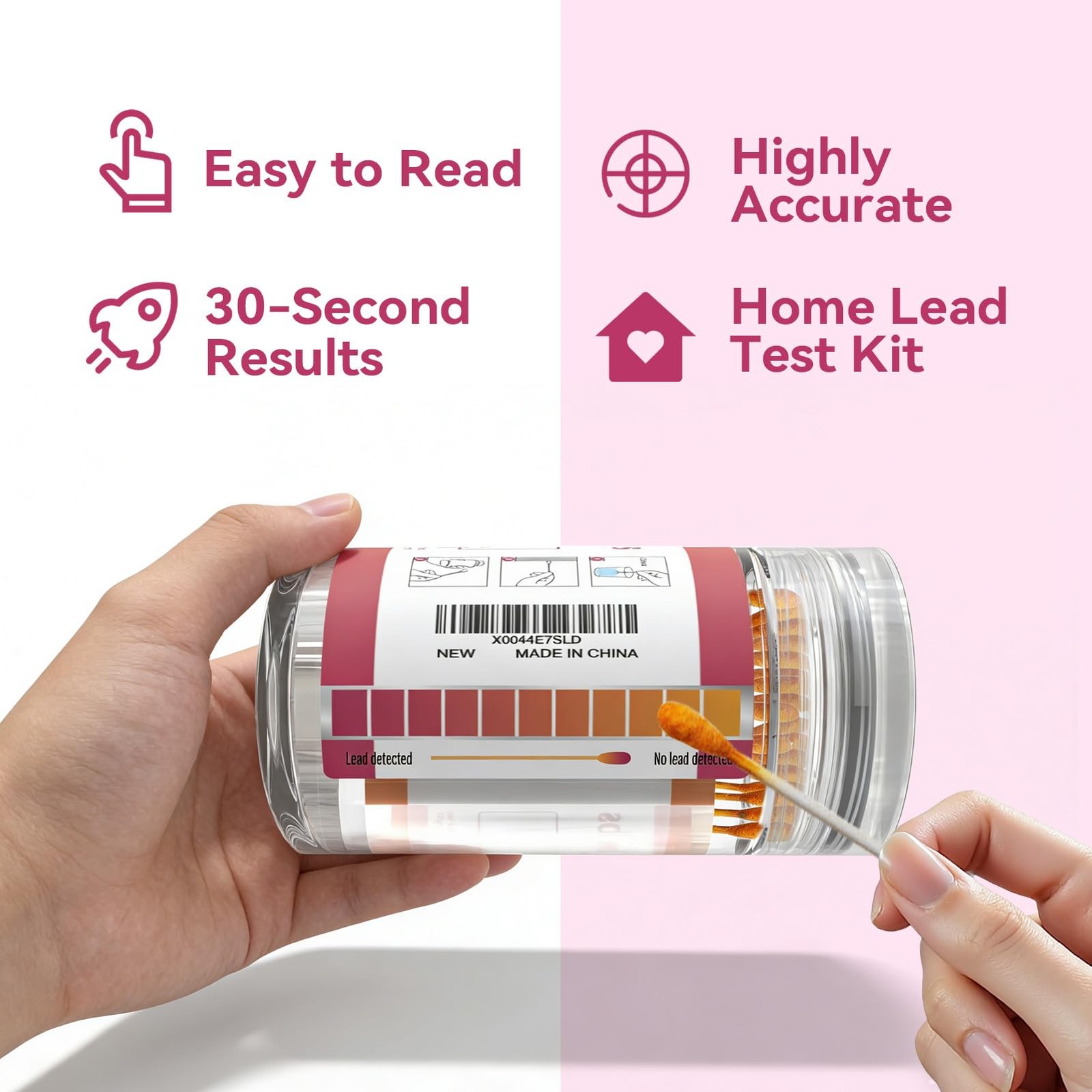 AssuTest Lead Test Kit 30 Immediate Result Swabs Results in Just 30 Seconds.