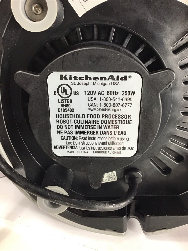 KitchenAid KFP0919CU 9C Food Processor - BASE ONLY - Silver - TESTED