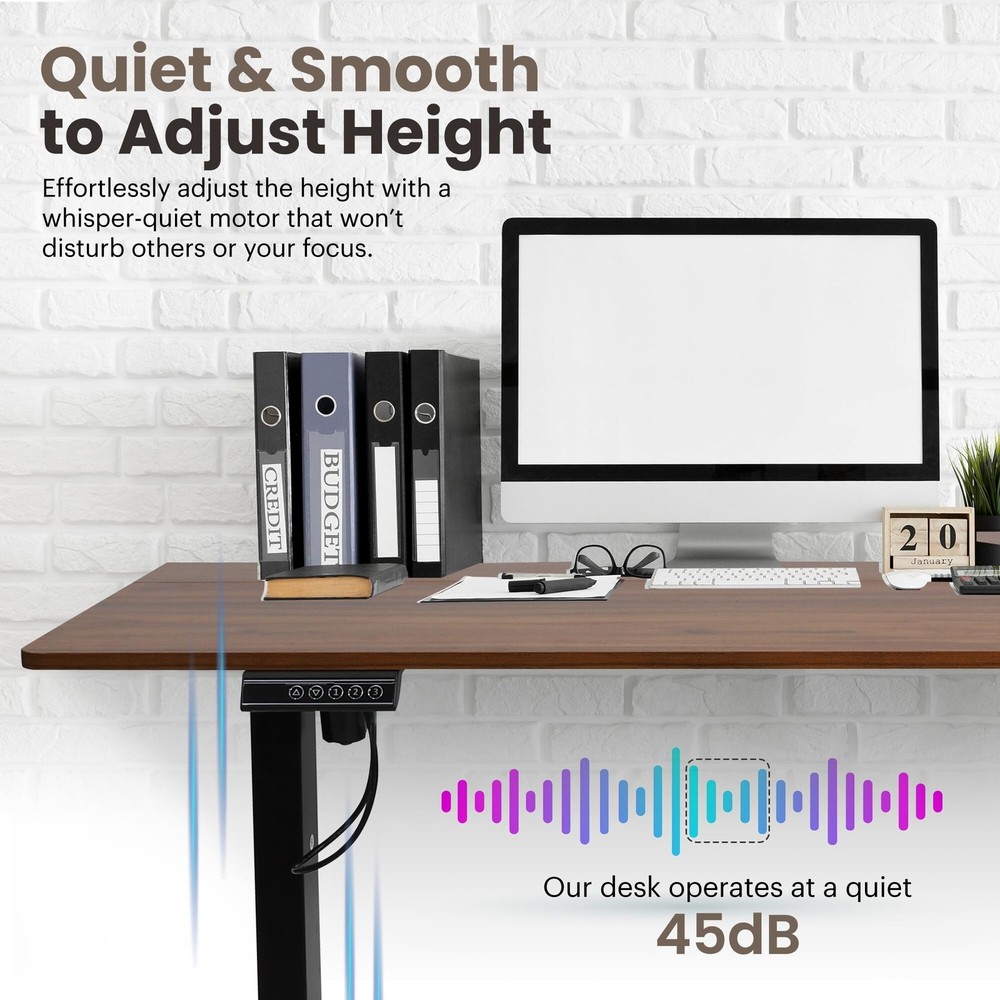 47 x 24 Inch Adjustable Height Standing Desk Computer Office Gaming Table Brown
