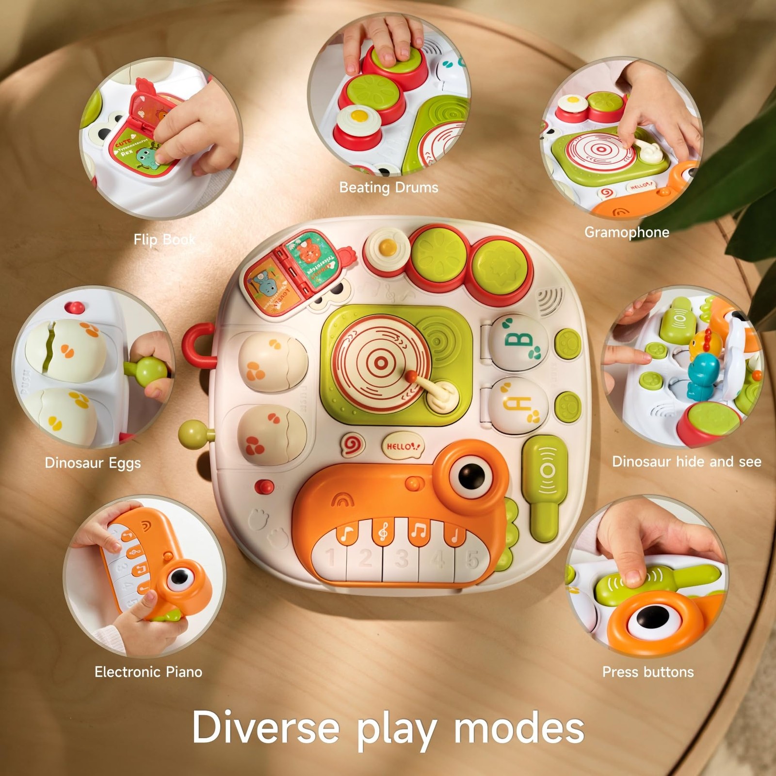 Baby Activity Table Learning & Fun, Baby DJ Table for Sitting Play, Keyboard ...