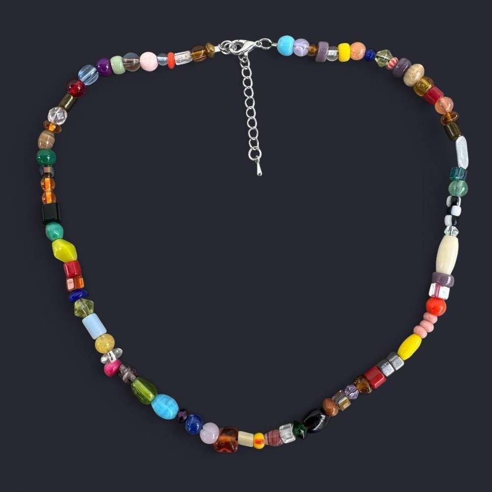 Handmade Multicolor Y2K Mixed Beads Necklace