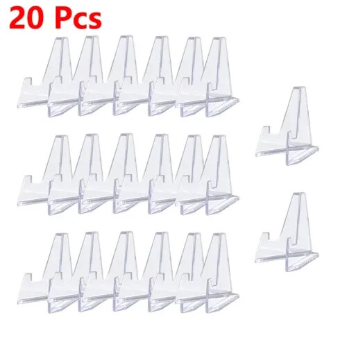 * 20 DISPLAY EASEL STANDS FOR Pokemon Or Trading Card Holders CLEAR ACRYLIC