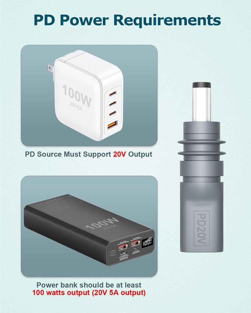 2PCS Starlink Mini USB C to DC Power Adapter - Convenient Power Solution