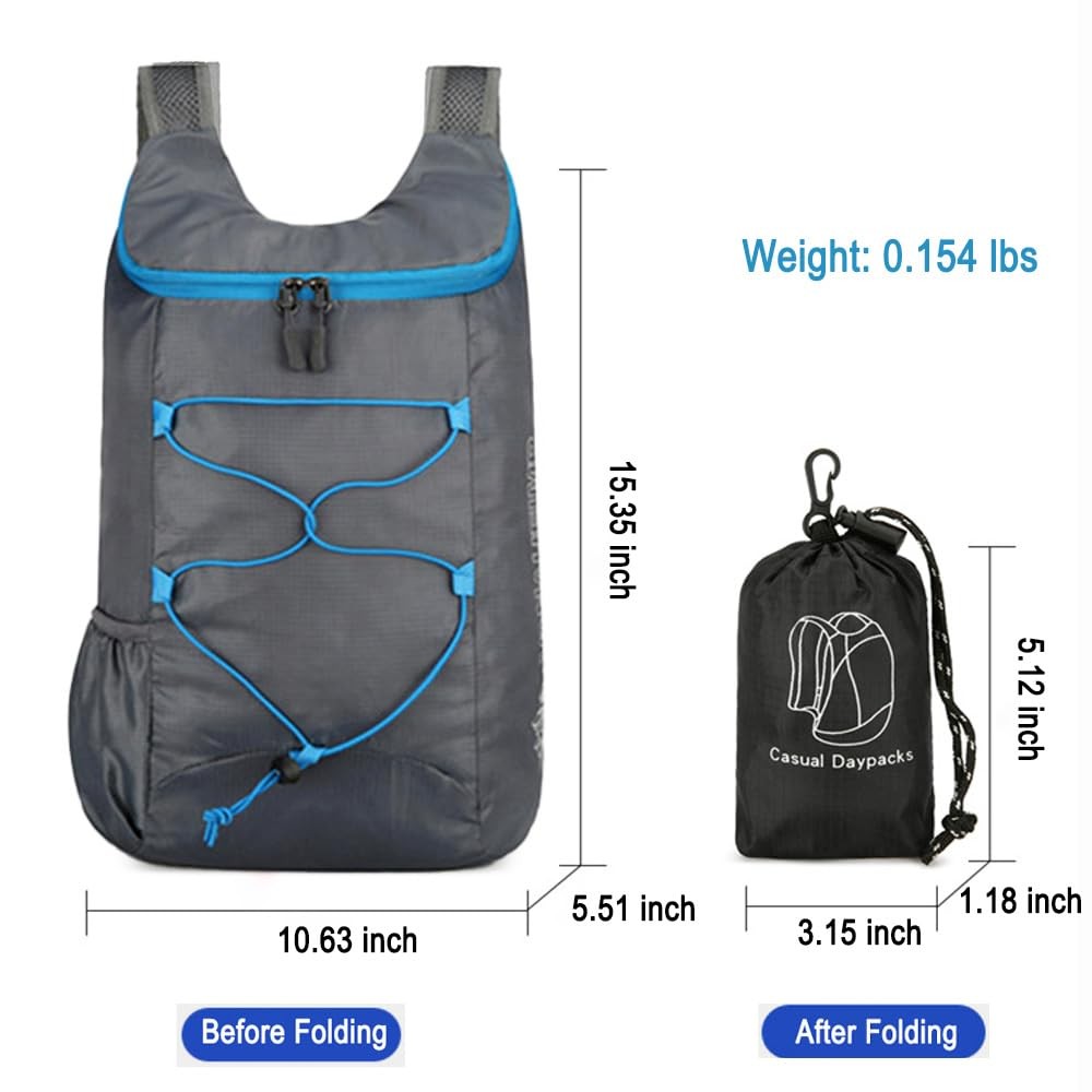 Lightweight and Thin Foldable Backpack, Climbing Bag, Hiking Daypack,15L Wate...