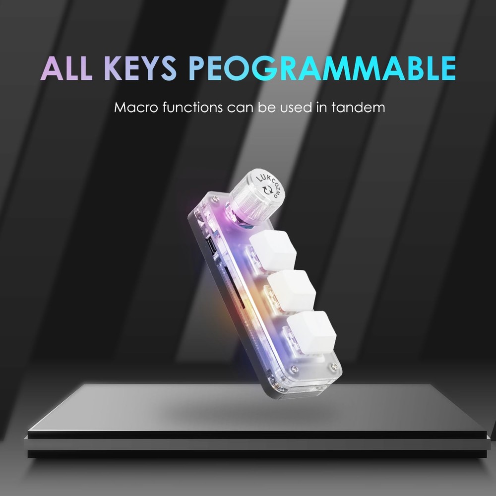 Macro Pad Macro Keyboard Programmable Keypad Customized 3-Key Mini Mechanical...
