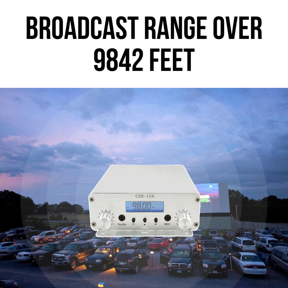 Fmuser 15W fcc certified part 15 Fm Transmitter for drive in movie Long Range