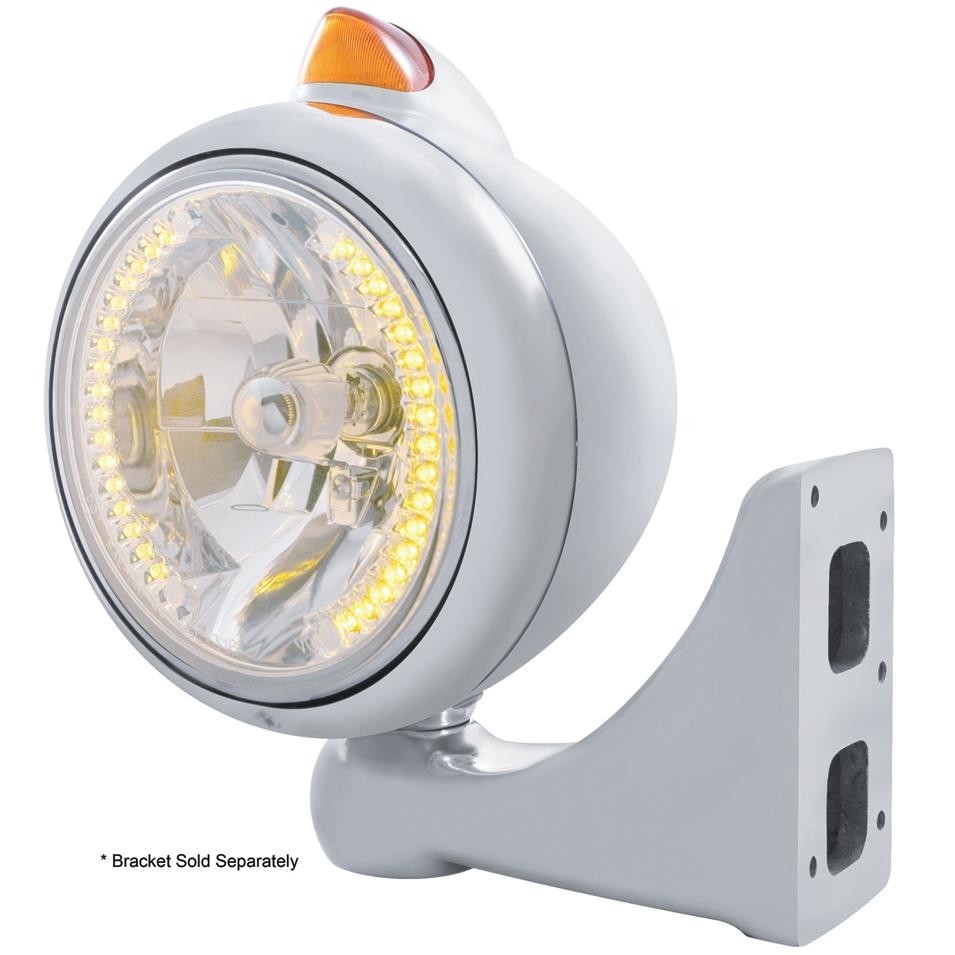 Guide Headlight H4 Bulb Dual Function LED Original Style - Amber LED/Amber Lens