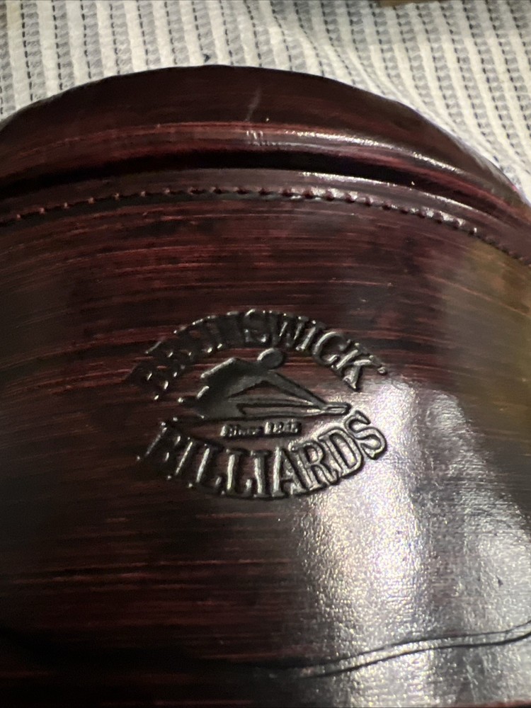 1 Pool Table Real Reddish Leather Pockets Corner BRUNSWICK Replacement Vintage