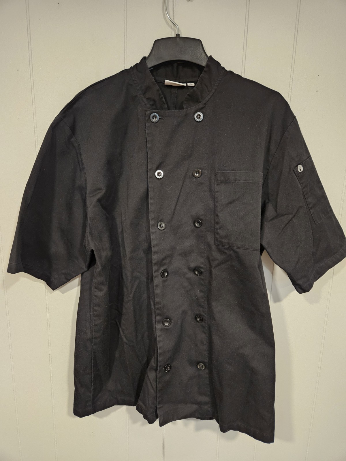 Chef Works Short Sleeve Chef Coat Men's XL Black Good Condition