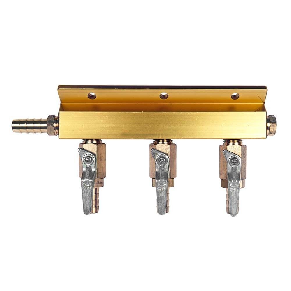3 Way Compressed Gas Manifold Gas Line Splitter Multi Keg Set Up for Homebrew