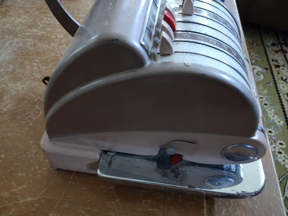 F & E "Excel" Model Check Protector by Hedman Co Chicago - Vintage Check Printer