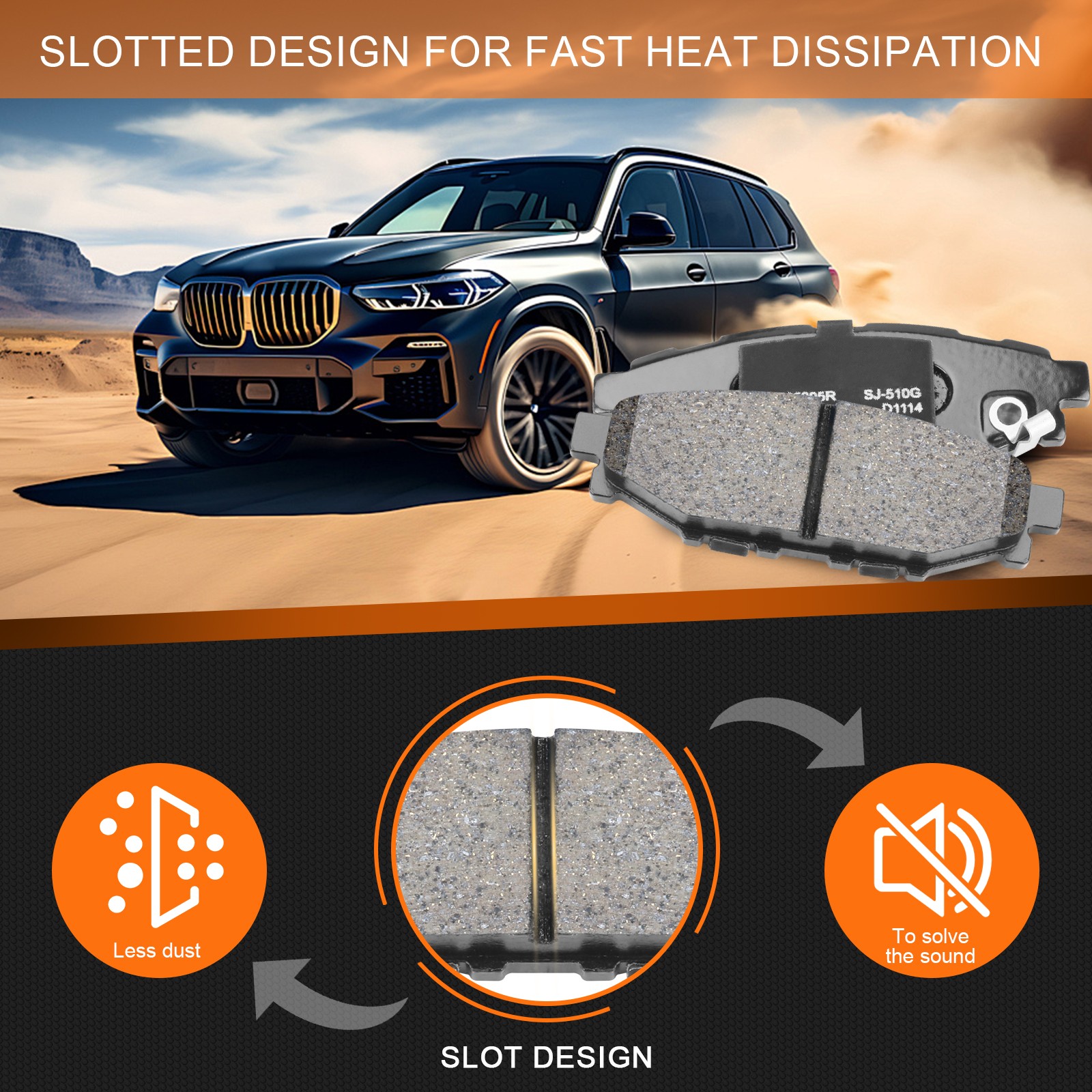 For Subaru Forester Impreza Outback Legacy XV Crosstrek Rear Ceramic Brake Pads.