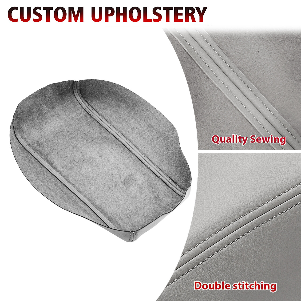 Fits 2008-2013 Toyota Highlander Leather Center Console Armrest Lid Cover Gray