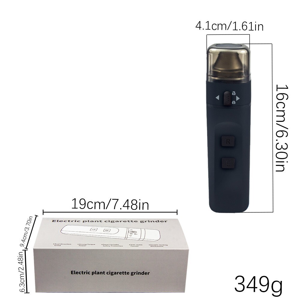 Portable Electric Herb Grinder Rechargeable Spice Crusher for Kitchen or Smoking