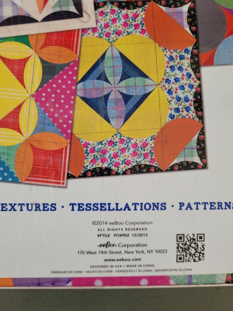 Eeboo Patchwork Design Tiles 64 Double Sided Pcs & Tray **COMPLETE