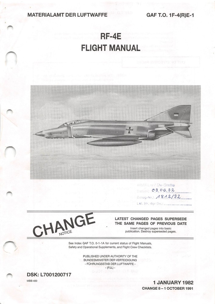 RF-4E Flight Manual F-4 Phantom II Pilot's Operating Instructions - CD Version