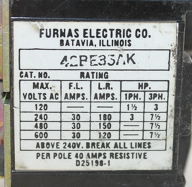 Furnas 42BE33AK Contactor