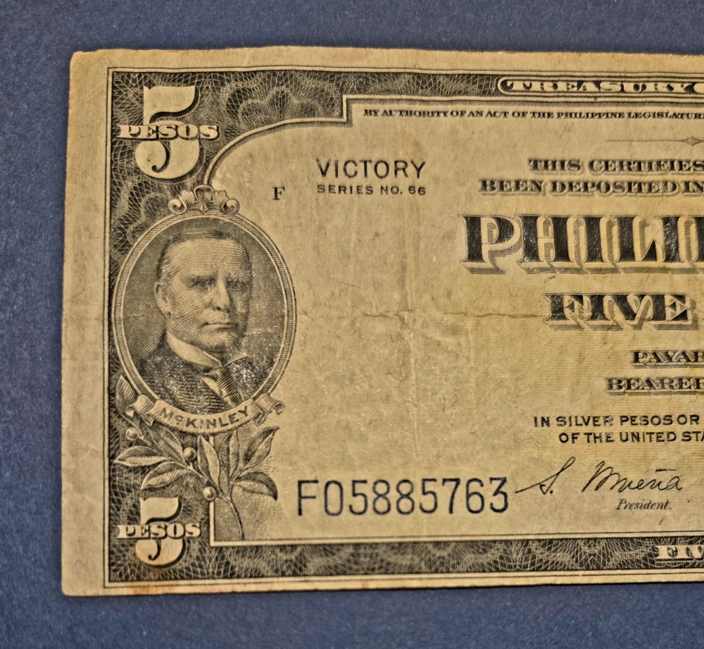 Philippines 5 Pesos 1922 Treasury Note