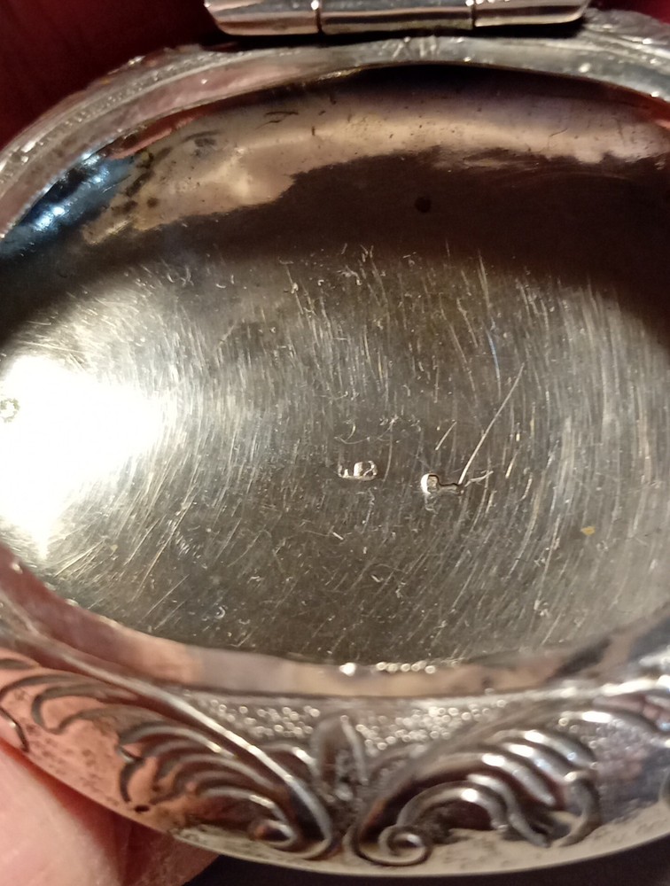 Solid Silver Dutch Snuff Box 19th Century Repousse Work Hallmarks.