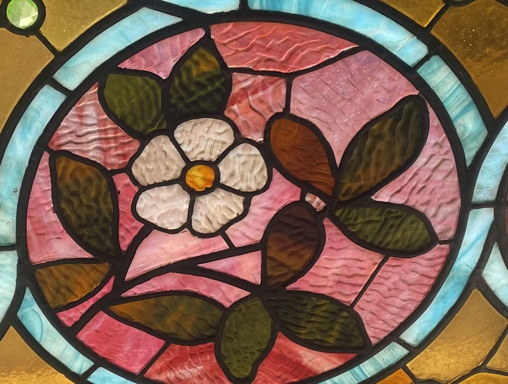 Great Victorian floral stained glass window
