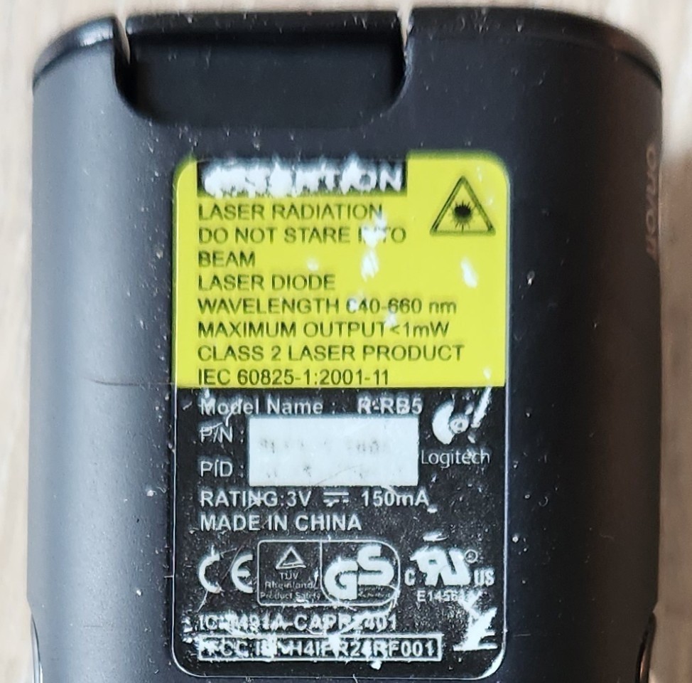 Logitech R-RB5 Cordless 2.4 GHz Laser Pointer Presenter LCD Timer 50 Range