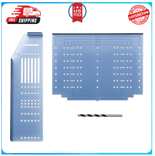 Kitchen Cabinet Pulls Jig Drill Template for Knobs & Handles, Includes Drill Bit