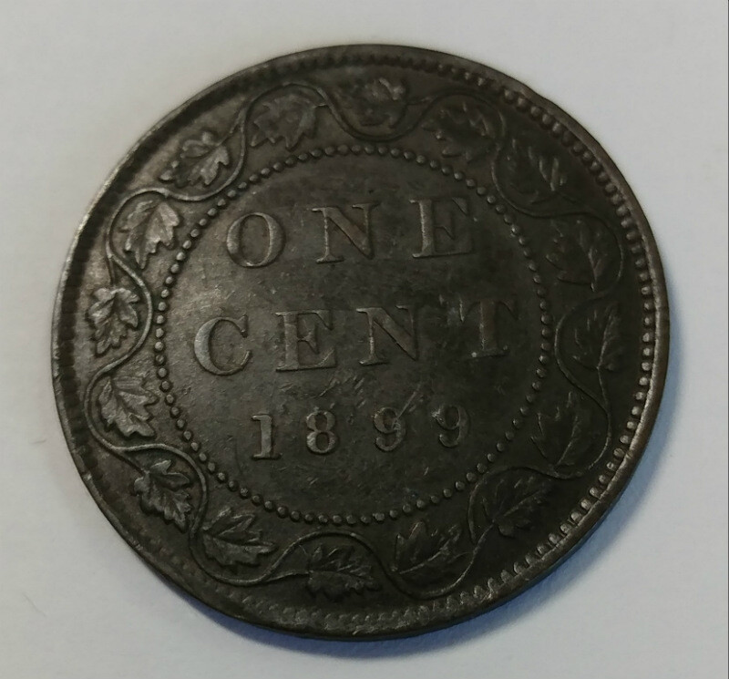 1899 Canada 1 One Cent Bronze Coin