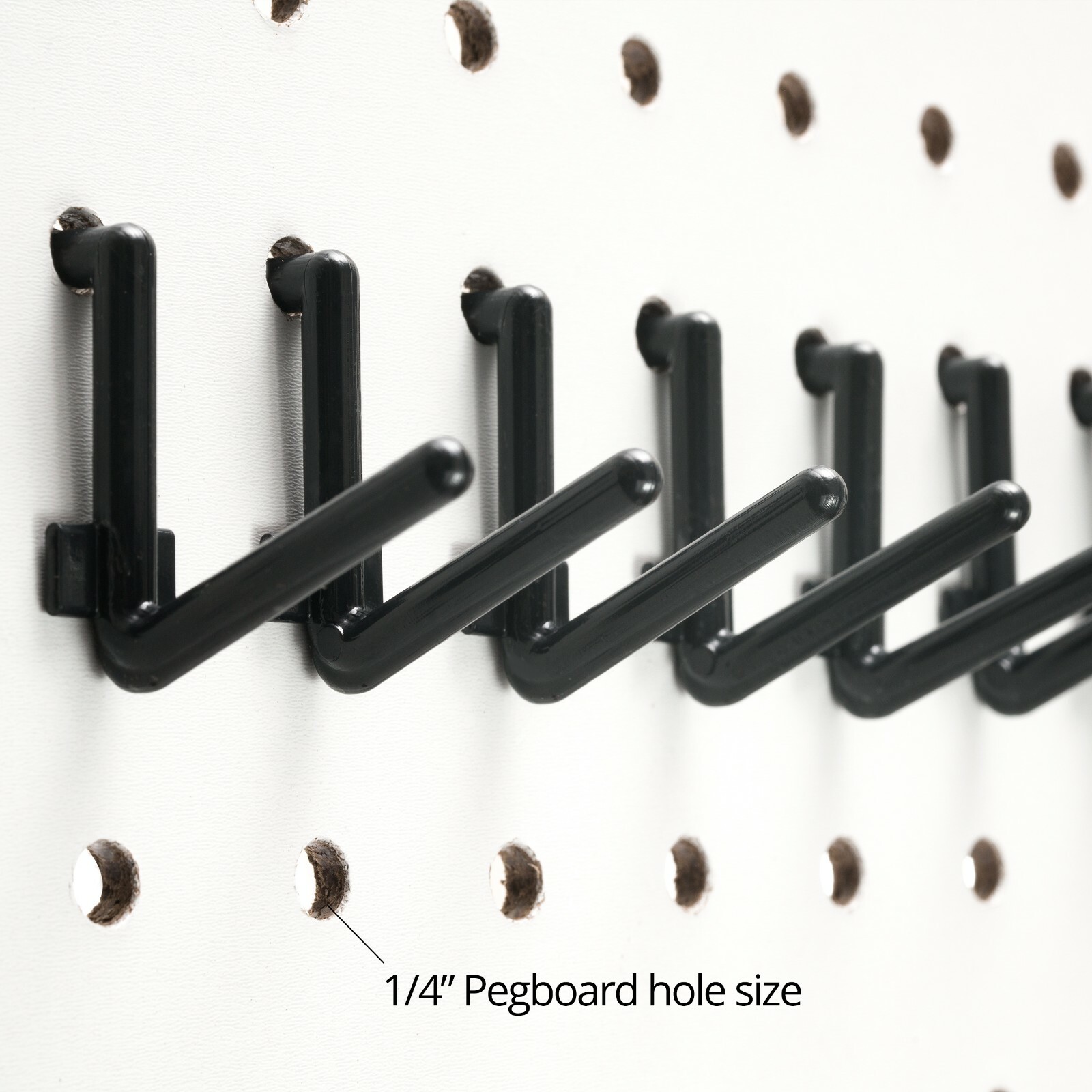 Plastic Pegboard Hooks Lowercase L-Hooks for peg boards 100 pieces MADE IN USA