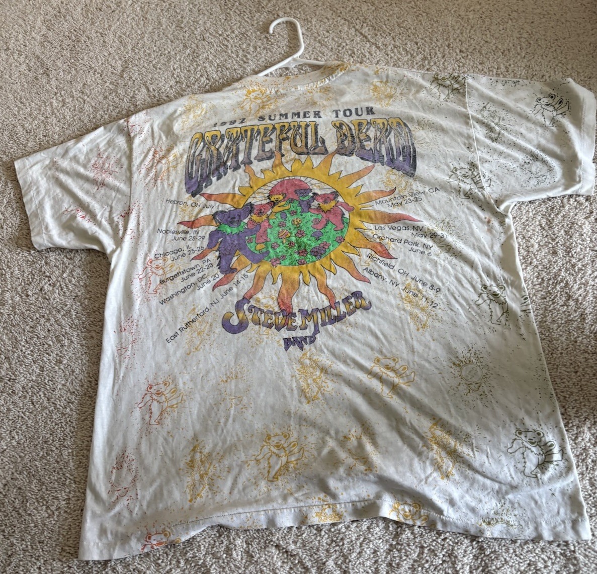 Vintage 1992 Grateful Dead Summer Tour W/ Steve Miller Band T-Shirt Sz XL