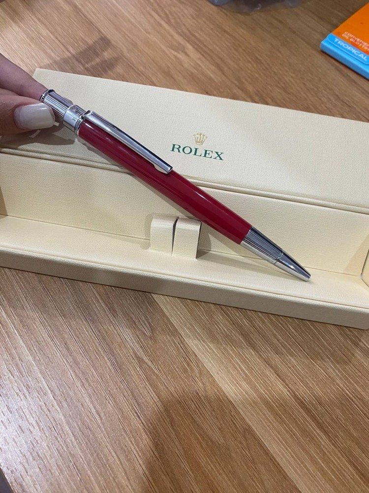 Rolex VIP Gift Oyster Ballpoint Pen Red Ruby Refillable With Pouch - New Boxed