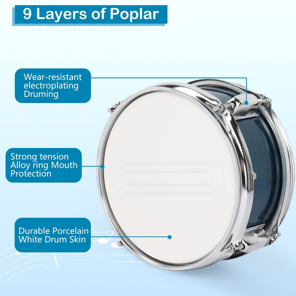 5-Piece Complete Junior Drum Set with Genuine Brass Cymbals - Advanced Beginner