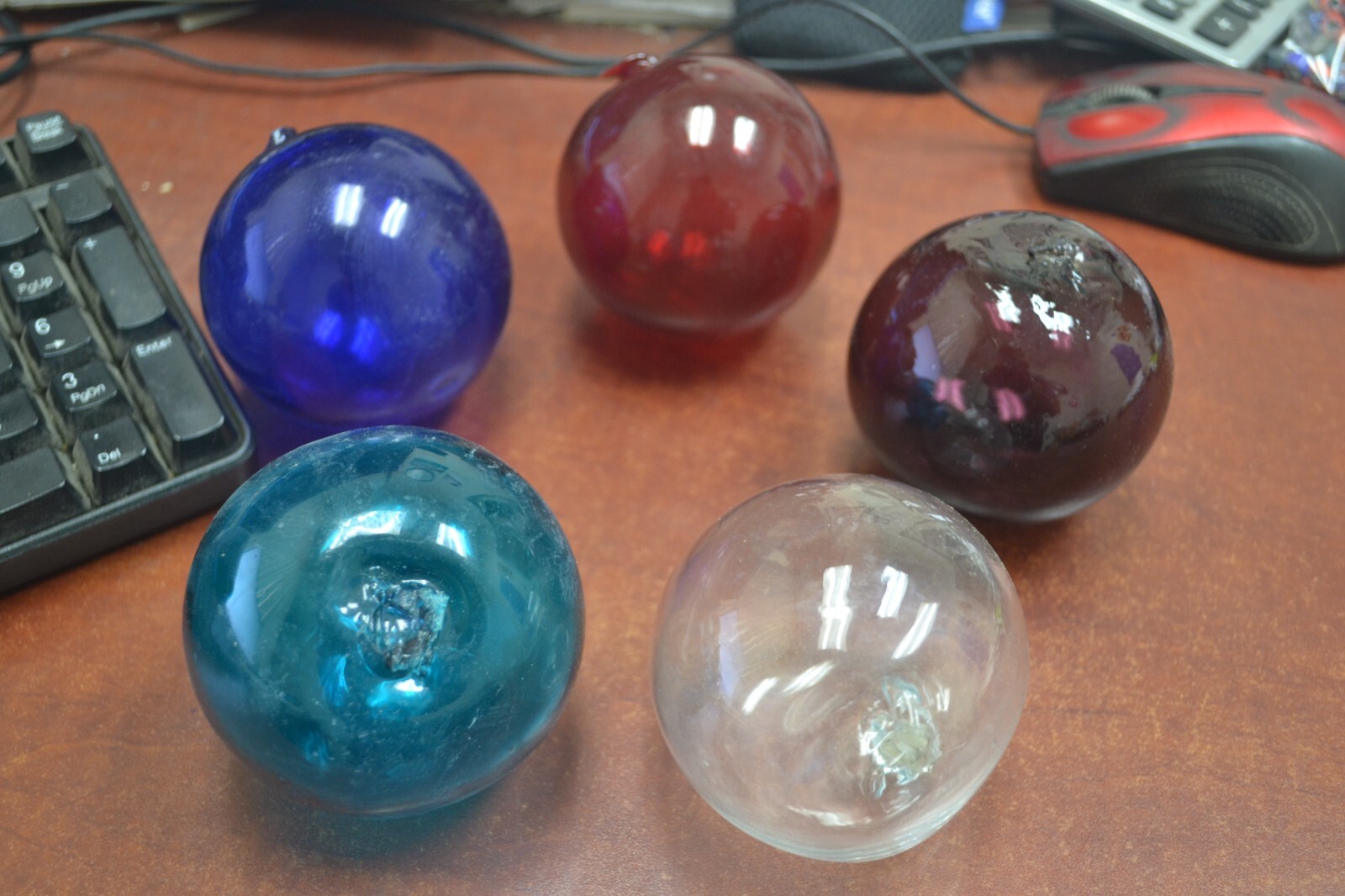 5 PCS REPRODUCTION HAND BLOWN GLASS FLOAT BALL BUOY 3" *PICK YOUR COLORS*