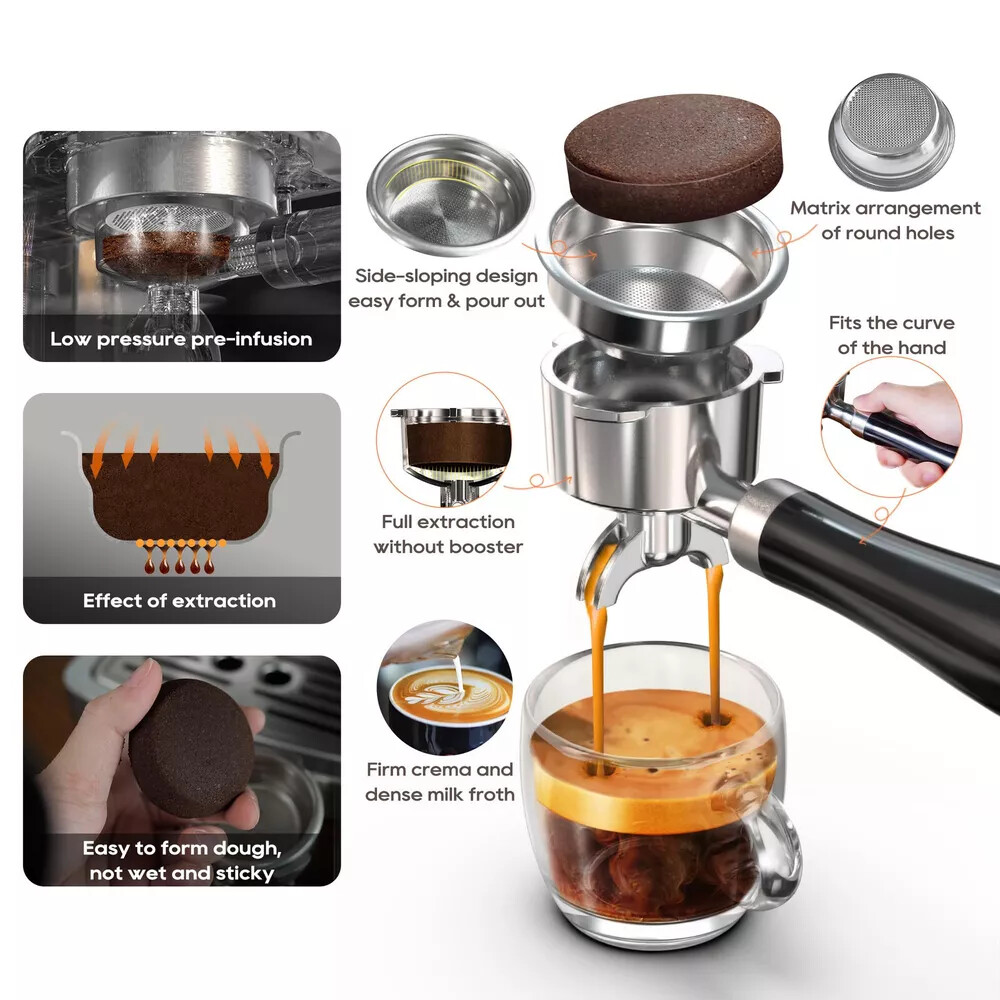 HiBREW H10A Semi Automatic Espresso Machine with 20 Bar Adjustable Temperature