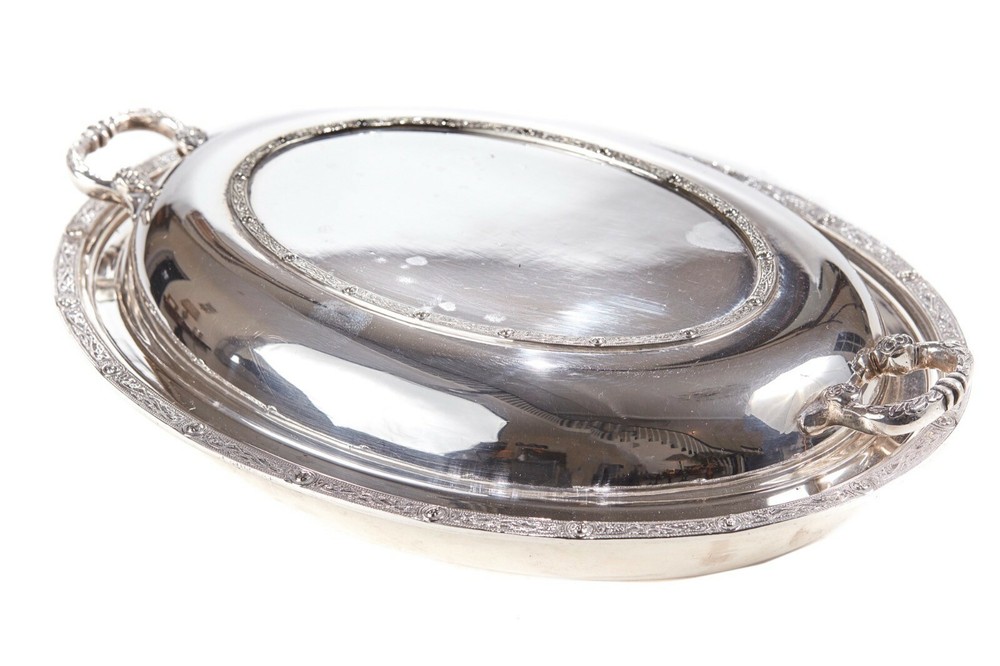 Antique Silver Plated Serving Dish Dates C. 1880