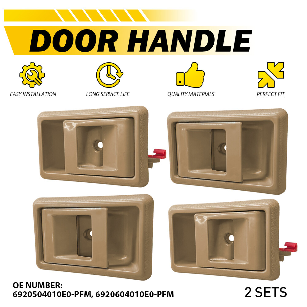 4X Interior Inside Inner Door Handle Beige For 1988-1993 Toyota Coralla Tercel