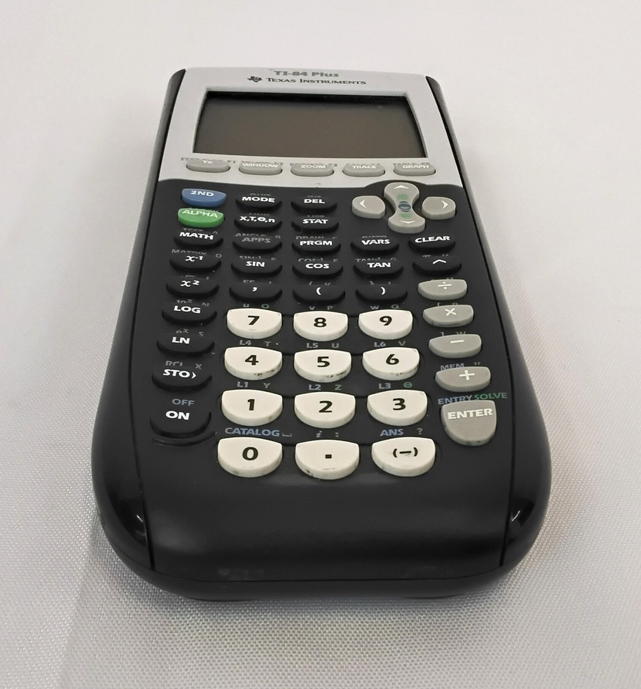 Texas Instruments TI-84 Plus Graphing Calculator Black with Case Tested #W4416